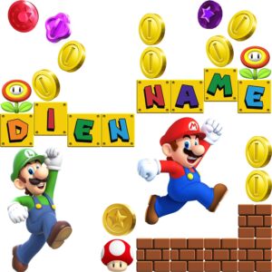 Sticker mural alphabet 3D Mario pour chambre d’enfant