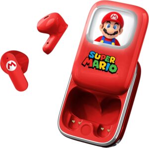 Écouteurs sans fil Super Mario avec étui coulissant LED