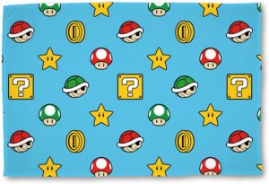 Couverture polaire Super Mario rouge/bleu taille unique