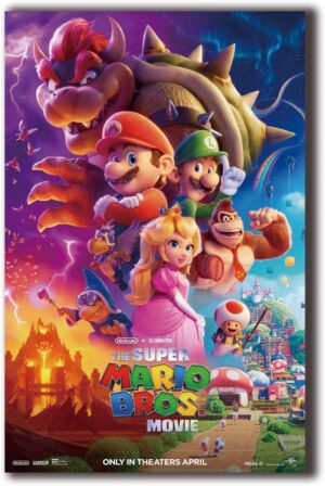 Affiche murale Mario sur toile 28x43cm sans cadre
