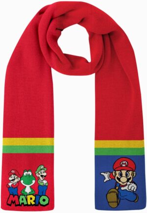 Écharpe d'hiver Mario multicolore pour enfant et adolescent