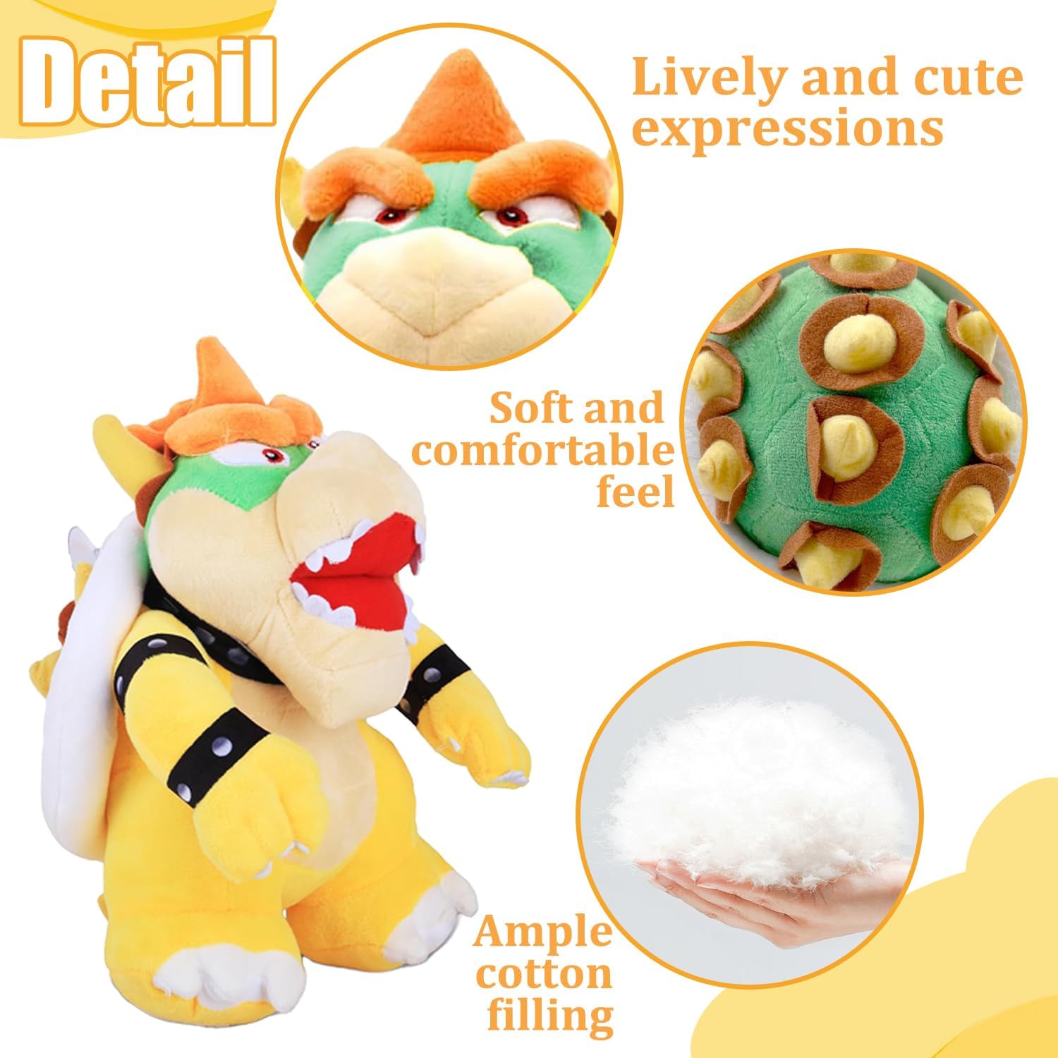 Peluche Bowser Mario en peluche courte 25 – Image 3