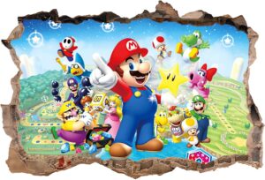 Décoration murale Mario Bros effet 3D pour chambre d'enfant