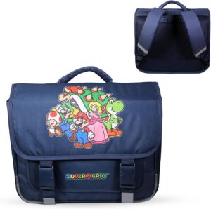 Cartable primaire Super Mario bleu 38 cm grand rangement