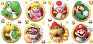 Stickers muraux repositionnables Super Mario et autres personnages RoomMates