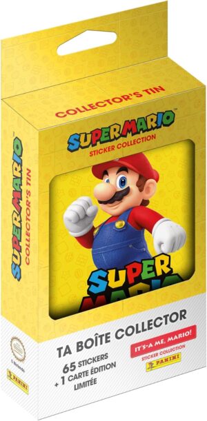 Boîte métal Super Mario Panini avec 13 pochettes et 1 carte édition limitée Mario