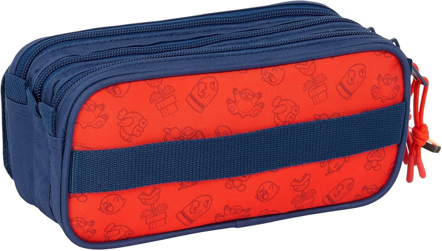 Trousse triple Super Mario Trick bleu foncé/rouge 21,5 x 8 x 10 cm – Image 2