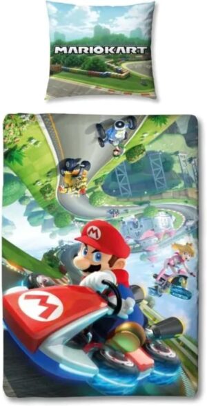 Parure de lit Mario Kart réversible avec Mario 140x200