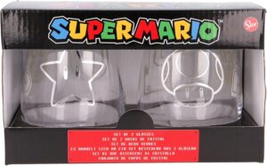 Lot de 2 verres 510 ml Super Mario en verre borosilicate