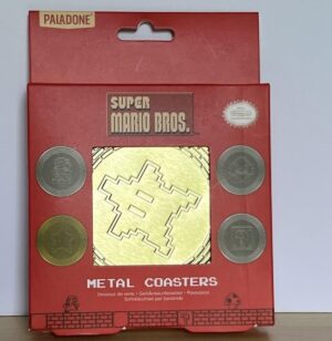 Set de dessous de verre Super Mario en métal style 8 bits avec dos en liège