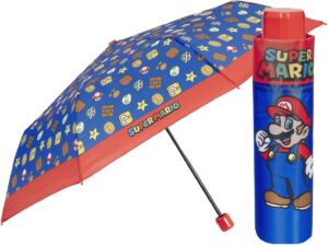 Parapluie pliant bleu Super Mario pour enfant à ouverture manuelle 91