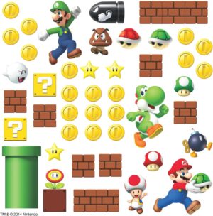Scène de jeu Nintendo Super Mario en stickers repositionnables