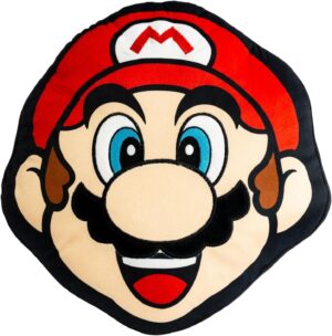 Coussin Mario Nintendo visage rouge 40 x 36 cm