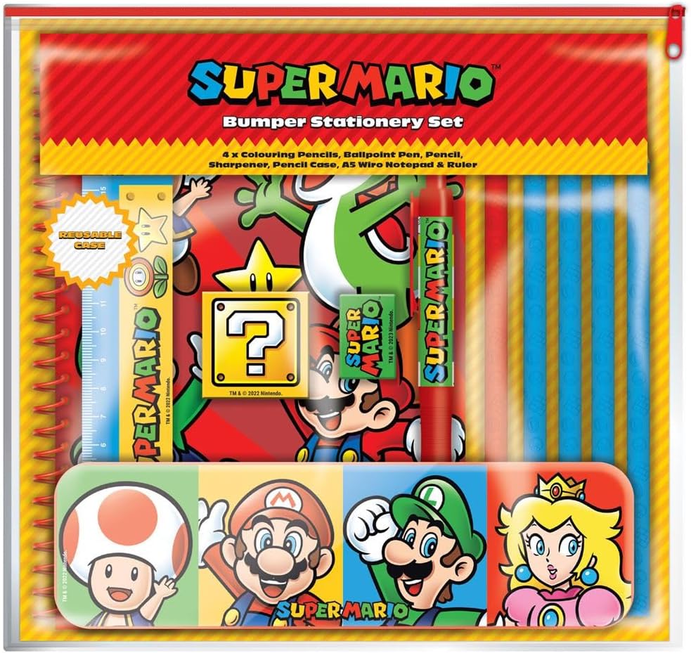Set papeterie Super Mario 10 pièces avec carnet A5