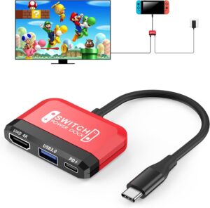 Dock TV Mario 3-en-1 pour Nintendo Switch/OLED avec HDMI 4K