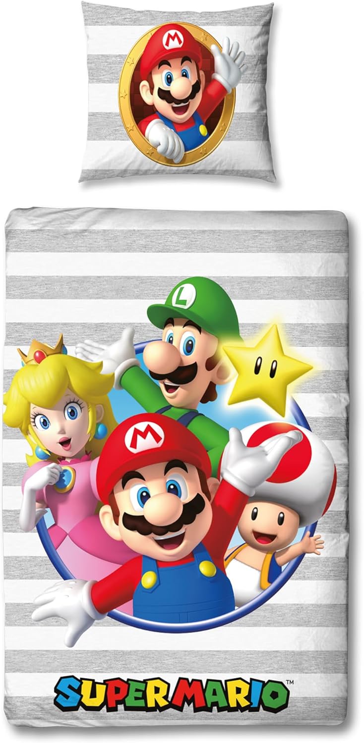 Parure de lit Super Mario Classic Luigi Yoshi réversible en 100 % coton – Image 7