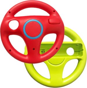 Pack Link-e de 2 volants compatibles Wiimote Wii/Wii-U vert rouge
