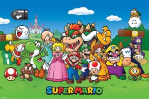 Poster Nintendo Super Mario, personnages colorés 91,5 x 61 cm