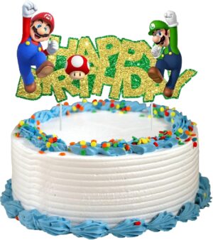Cake topper Mario et déco cupcake Super Mario anniversaire