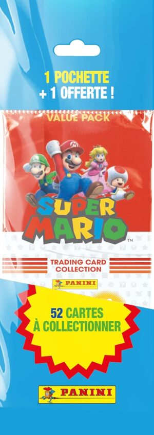 Fat Pack Panini Super Mario Trading Cards avec 1 pochette offerte