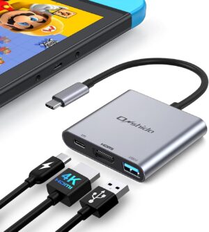 Hub Mario pour Nintendo Switch avec HDMI 4K et charge PD 100 W