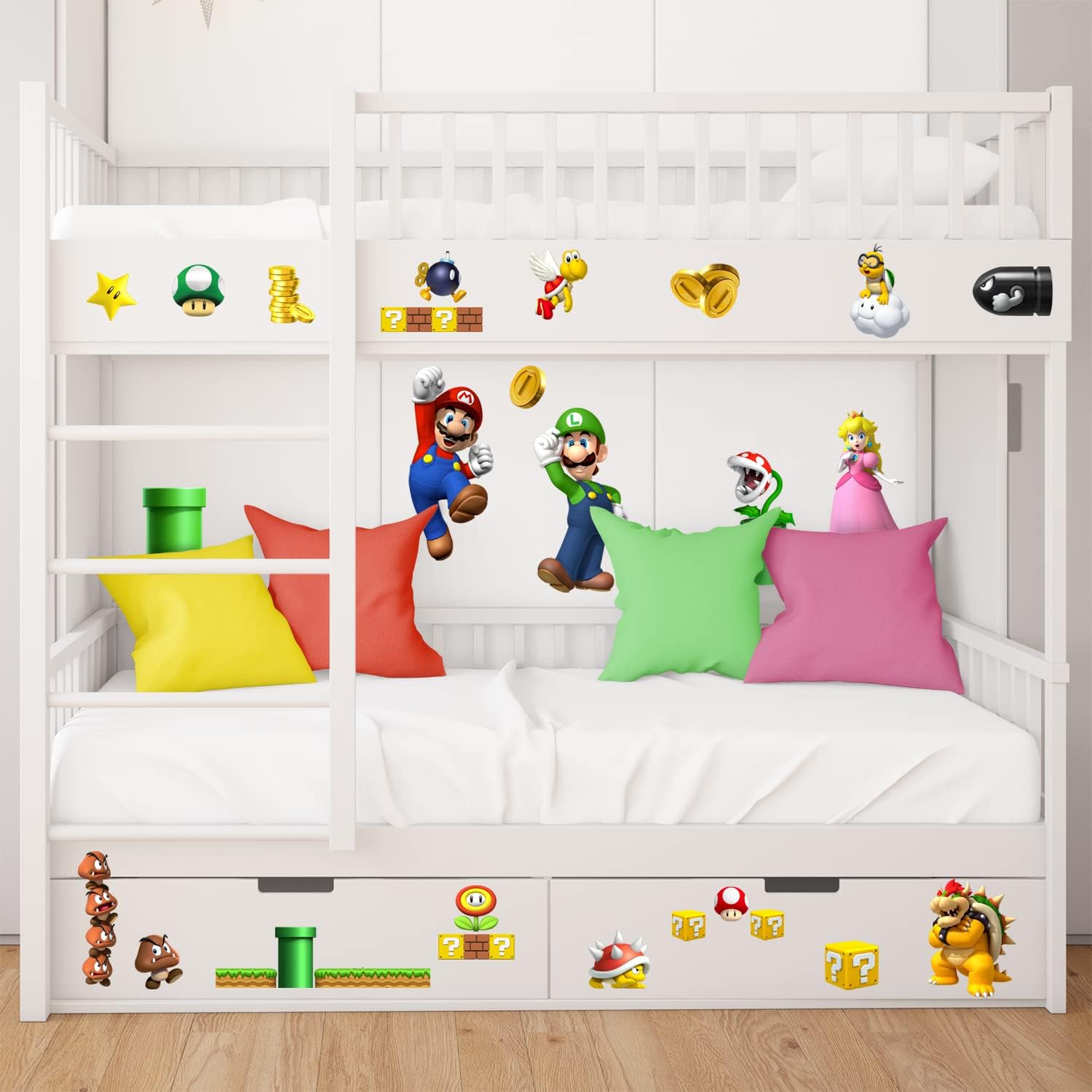 Sticker mural Mario en 4 feuilles A4 pour chambre d'enfant – Image 4