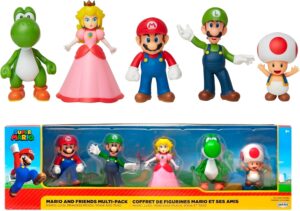 Pack figurines Super Mario avec Mario et ses amis 2, 5 pouces