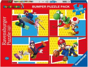 Super Mario Ravensburger, 4 puzzles de 100 pièces dès 6 ans