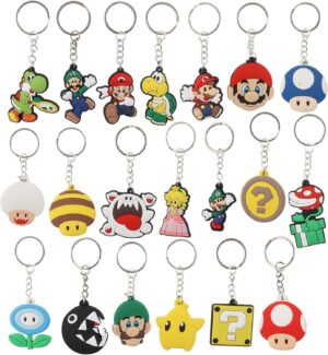 Lot de 20 porte-clés Super Mario en PVC avec pendentifs de sac