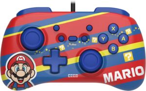 Manette mini HoriPad Mario pour Nintendo Switch avec boutons Home et Capture
