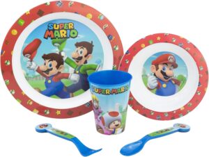 Ensemble repas enfant 5 pièces Nintendo Super Mario sans BPA