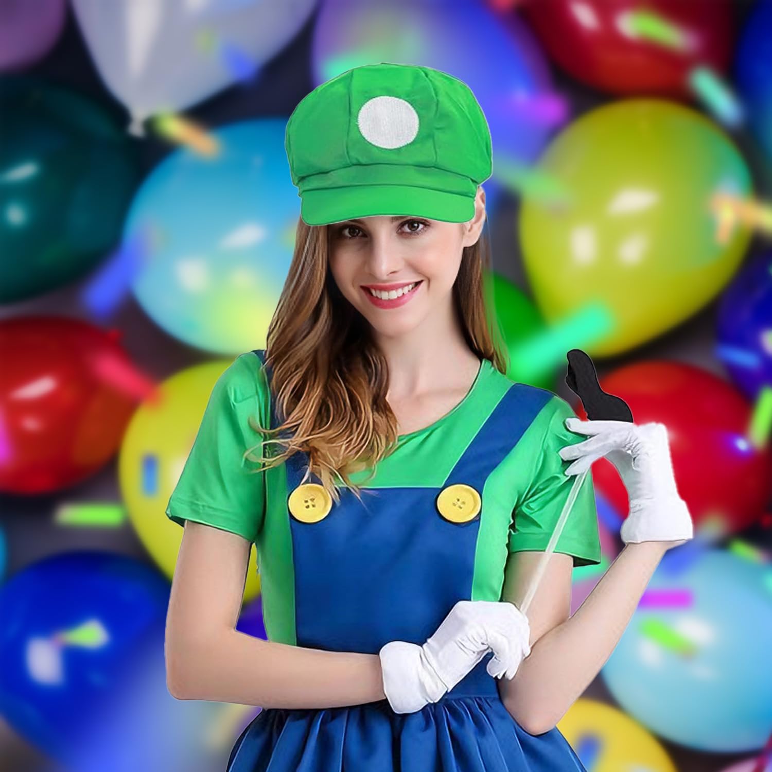 Déguisement Mario avec 2 casquettes et 14 moustaches pour carnaval et cosplay – Image 5