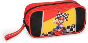 Trousse d'école Mario Kart rectangulaire large multicolore