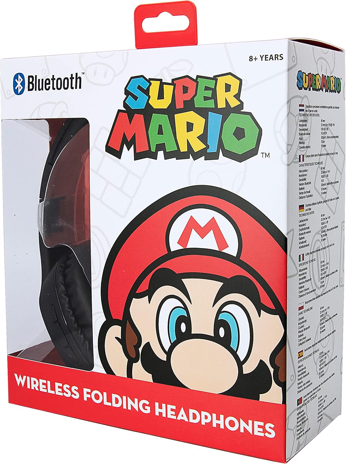 Casque audio Bluetooth Super Mario Icon noir, pliable et arceau rembourré – Image 3