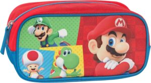 Trousse rectangulaire Super Mario à fermeture à glissière, 22 x 11 x 8 cm