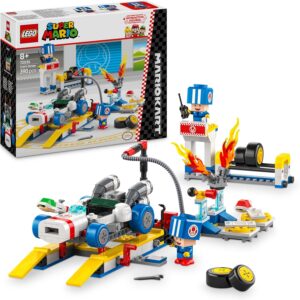 Garage de Toad Mario Kart LEGO Super Mario avec 2 Toad bleus 72035