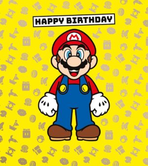 Carte d’anniversaire Super Mario avec Mario et Luigi