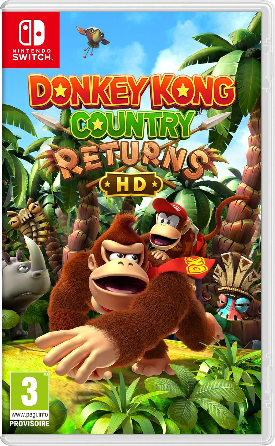 Donkey Kong Country Returns HD sur Switch, plateforme 2D