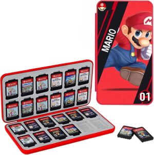 Étui Mario pour cartes Nintendo Switch avec rangement 24