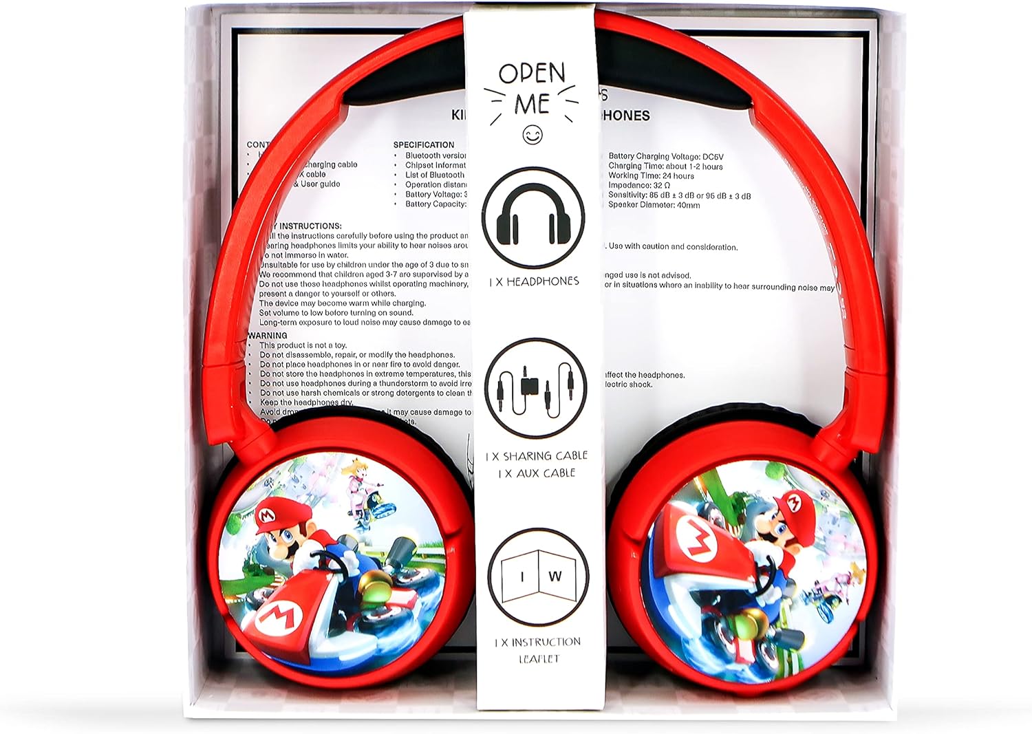 Casque audio sans fil Mario Kart rouge enfant MK0983 – Image 8