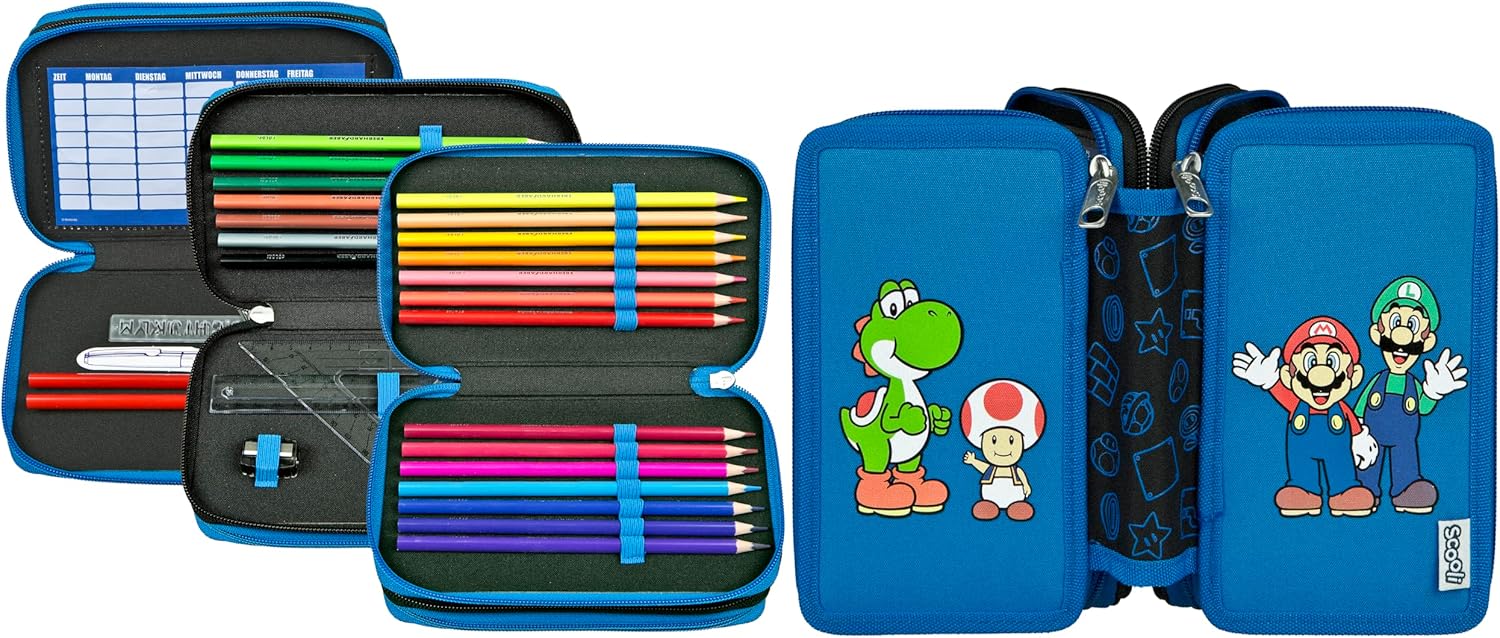 Trousse remplie Scooli Super Mario avec stylos et accessoires – Image 2
