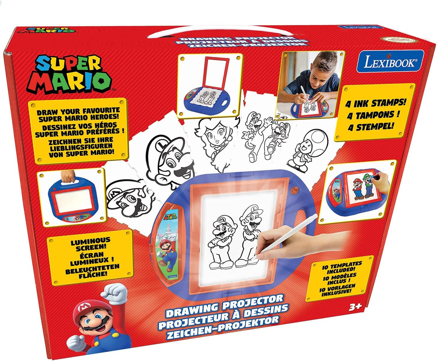 Projecteur à dessins Super Mario Lexibook avec écran lumineux, 10 modèles et 4 tampons – Image 8
