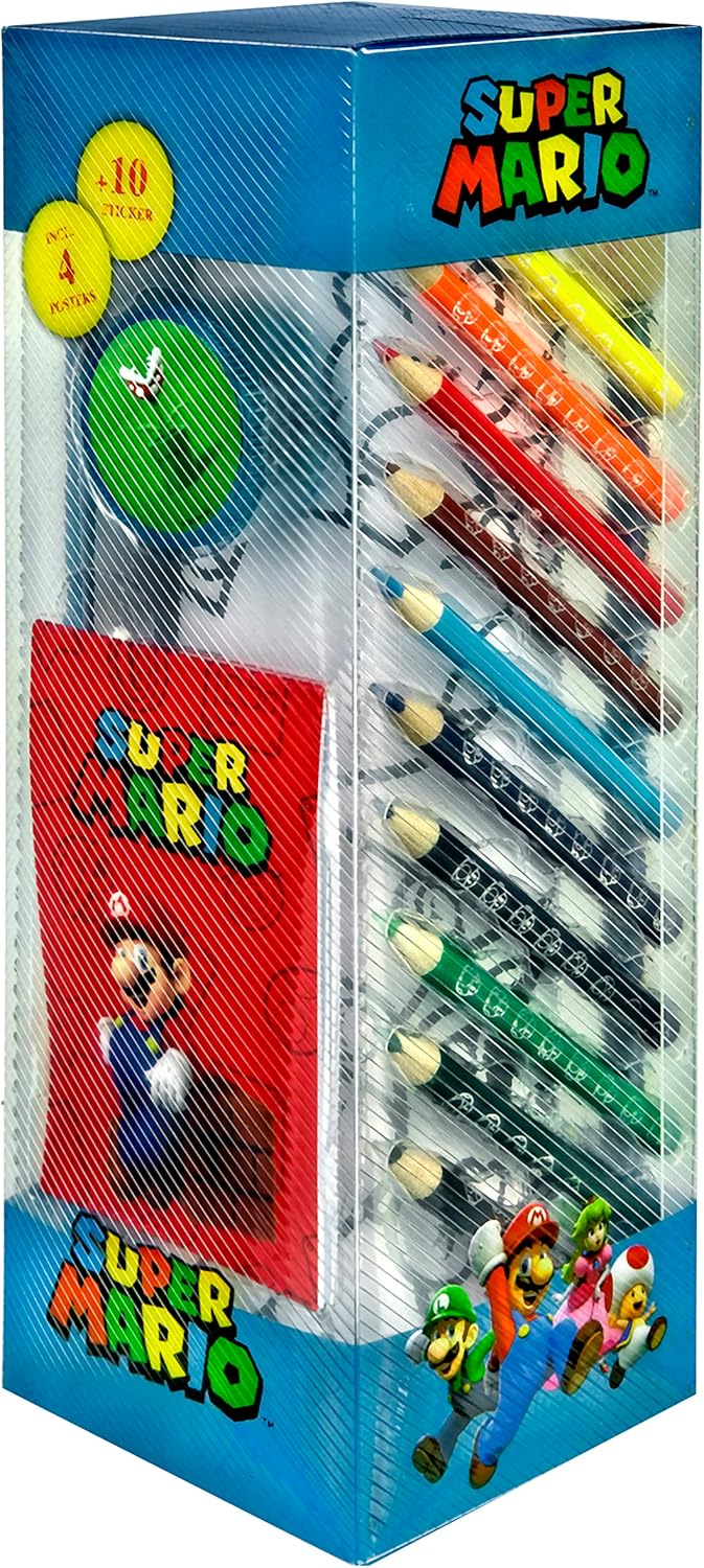 Kit Super Mario SUMB2255 de peinture et d'écriture, 35 pièces