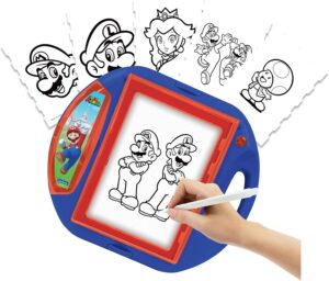 Projecteur à dessins Super Mario Lexibook avec écran lumineux, 10 modèles et 4 tampons
