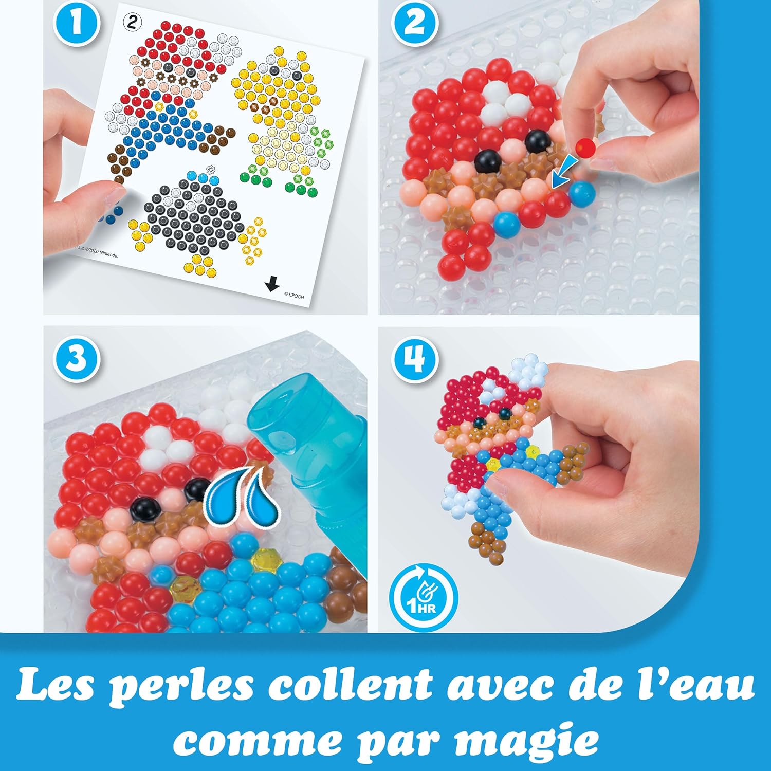 Box Aquabeads Super Mario avec présentoir et perles à eau 31774 – Image 2