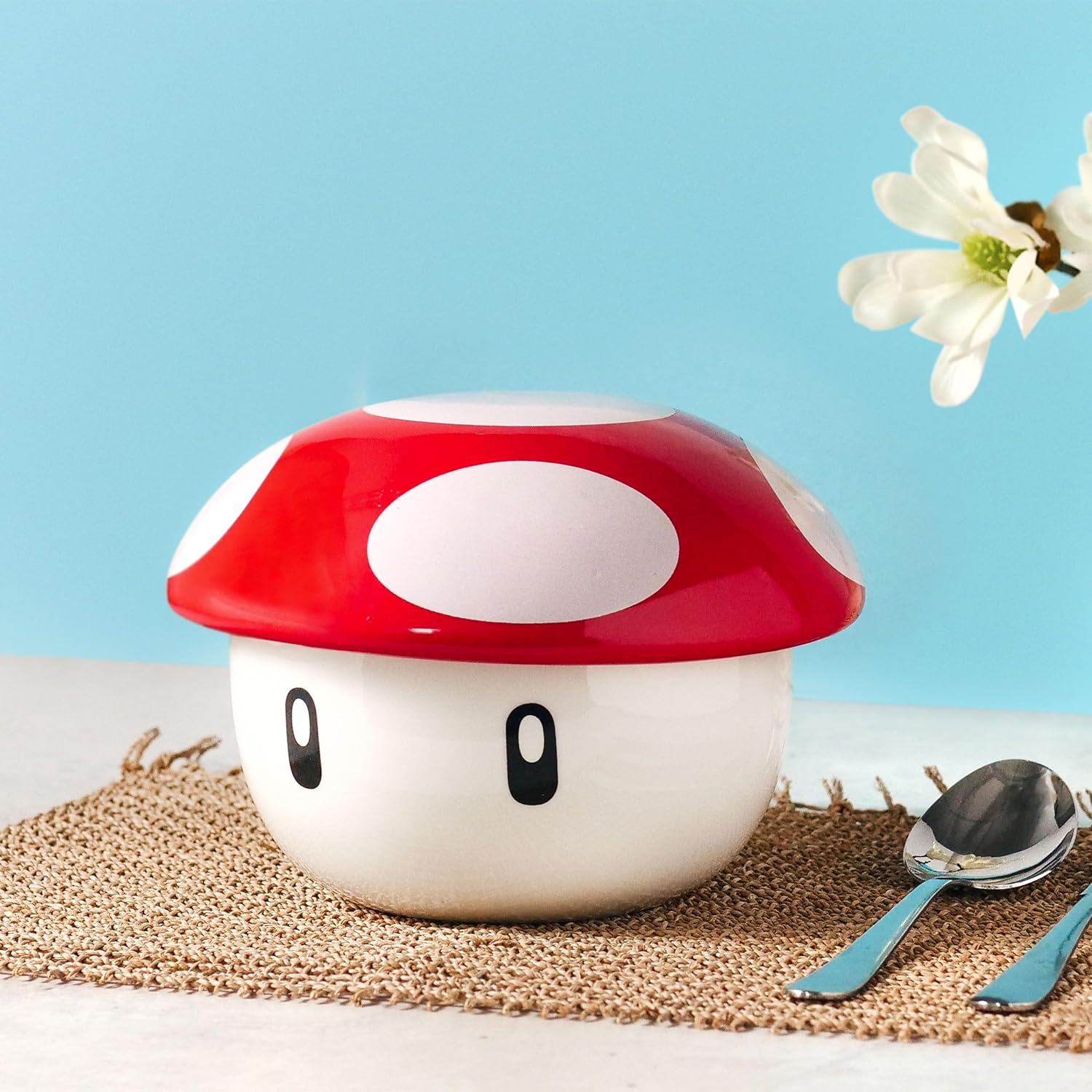 Bol Super Mario avec couvercle motif Super Champignon en céramique – Image 6