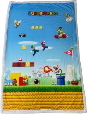 Couverture sherpa Super Mario coloris Plateforme 100 x 150 cm