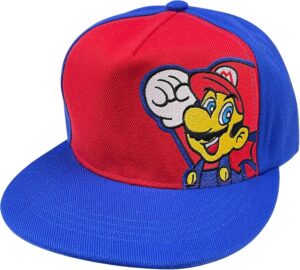 Casquette Mario ajustable en polyester pour enfants 5-10