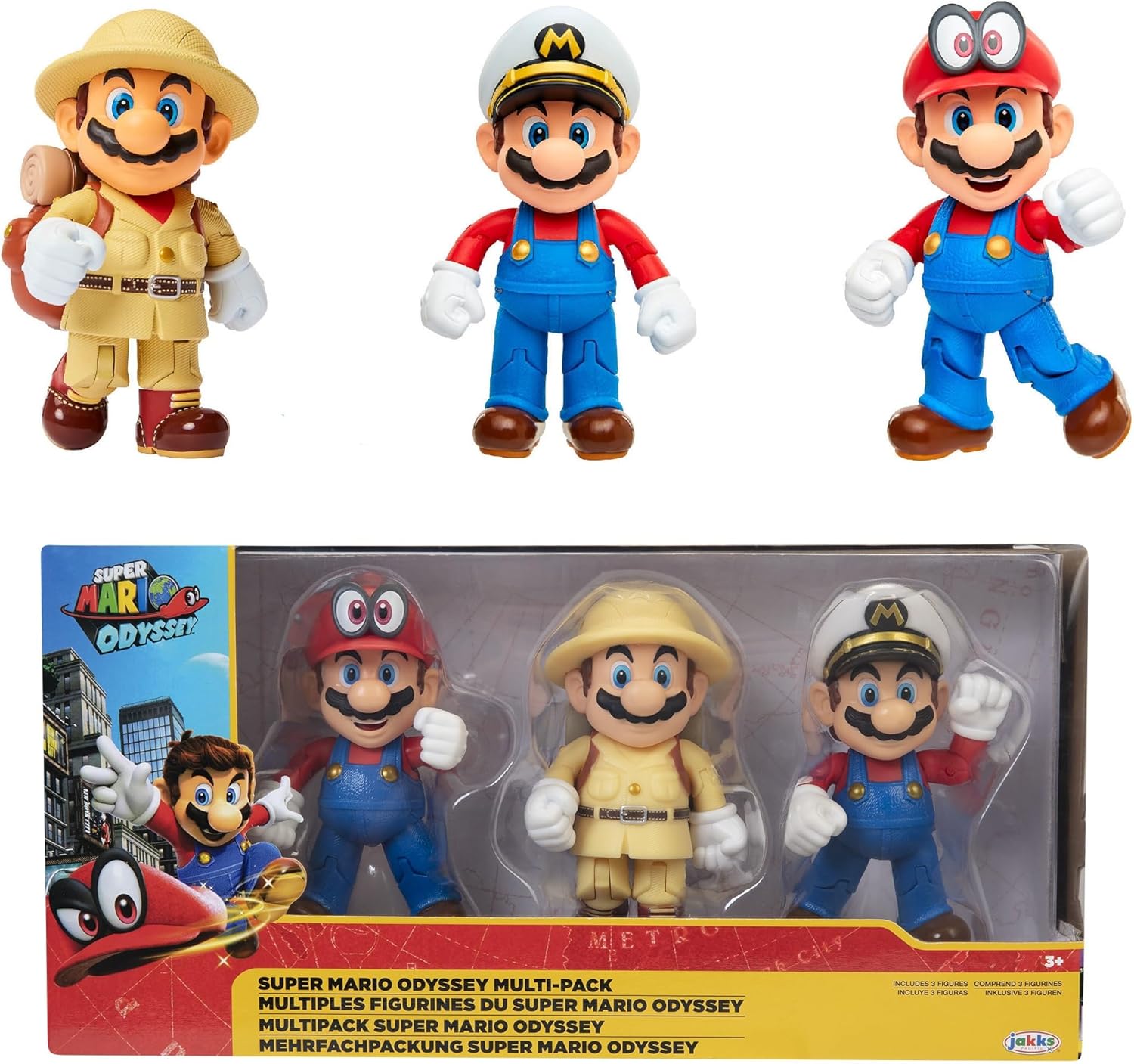 Pack de 3 figurines Mario 10 cm - Super Mario Odyssey