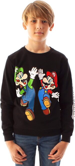 Pull Luigi Super Mario à manches longues pour garçon